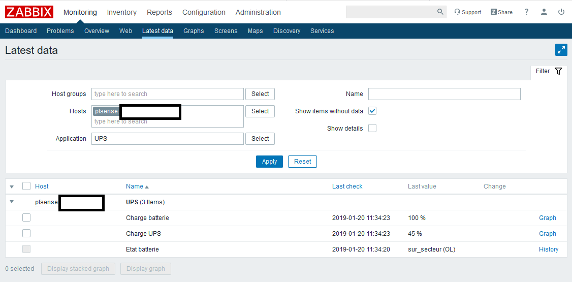 N.U.T - UPS Monitoring via PfSense / Grafana