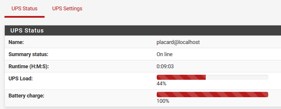 N.U.T - UPS Monitoring via PfSense / Grafana