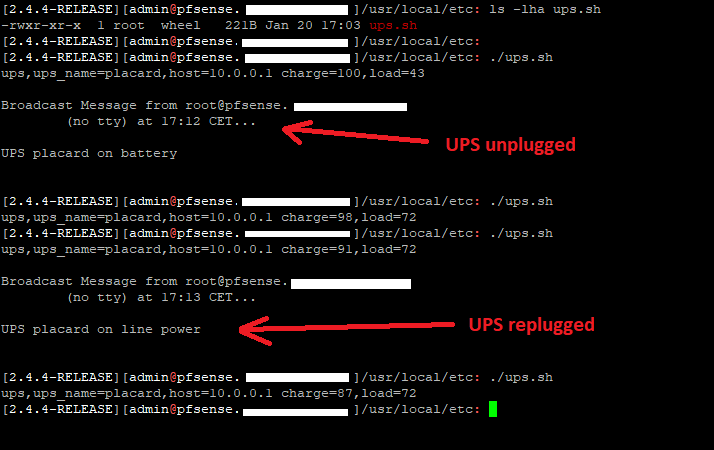 N.U.T - UPS Monitoring via PfSense / Grafana