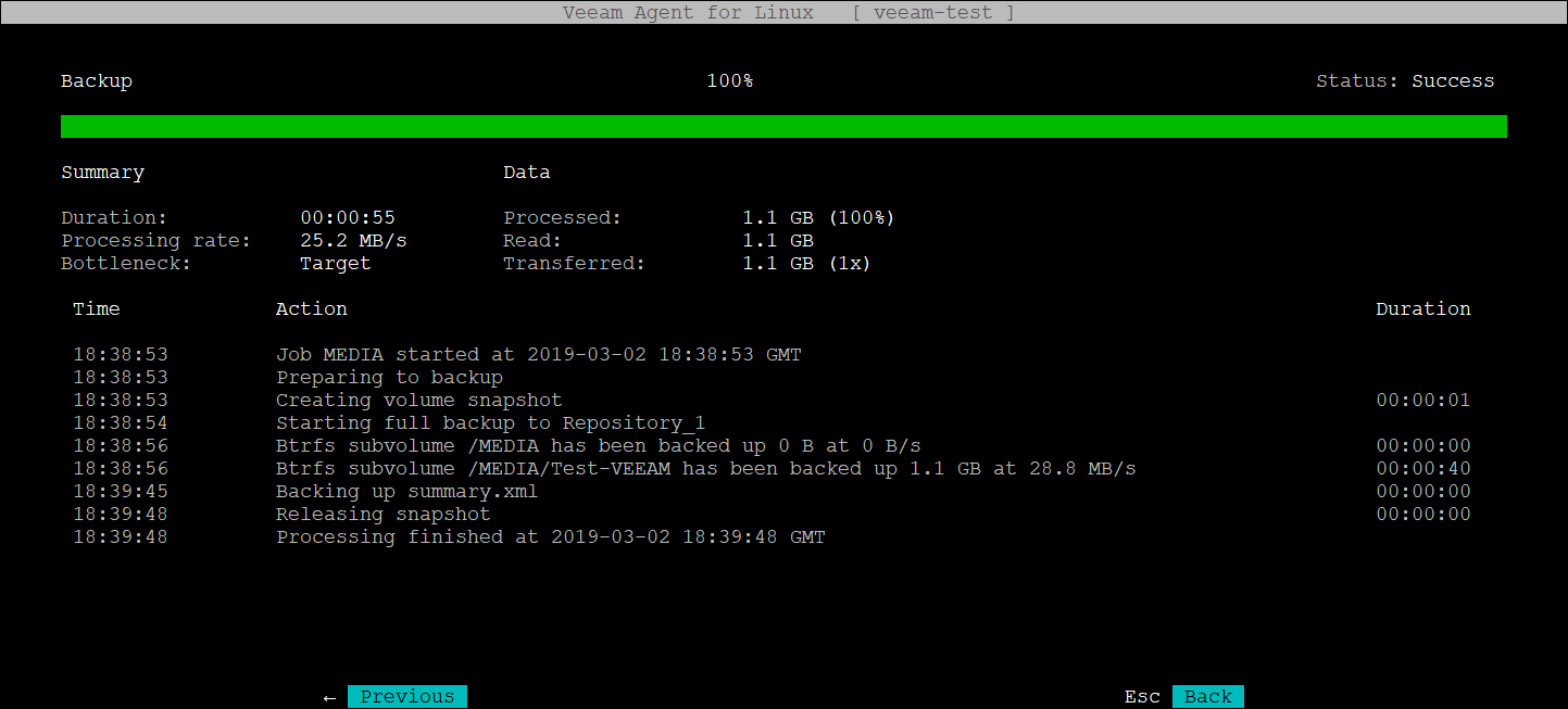 Veeam Agent Linux 3.0 installation for BTRFS